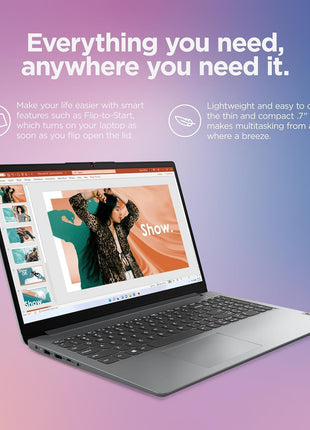 Lenovo IdeaPad 1 Student Laptop, Intel Dual Core Processor, 20GB RAM, 1TB SSD + 128GB eMMC, 15.6 inch FHD Display, 1 Year Office 365, Windows 11 Home, Wi-Fi 6, Webcam, Bluetooth, SD Card Reader, Grey