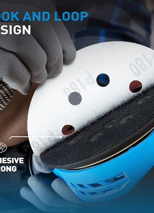 S SATC 72 PCS 5 Inch 8 Hole Hook and Loop Adhesive Sanding Discs Sandpaper for Random Orbital Sander 40 60 80 120 180 240 320 Grits