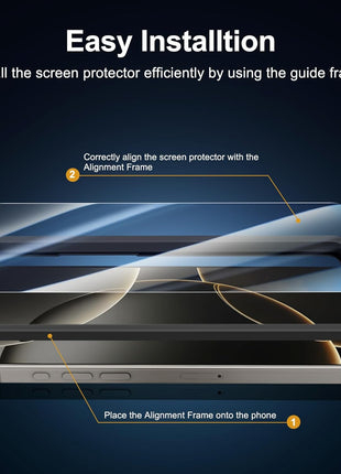 NEW'C 3x for iPhone 16 Pro Screen Protector (6.3 inches)+ 3x Camera Lens Protector, Sensor Protection, Case Friendly Tempered Glass Film + Dust Plug- Easy installation tool include