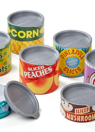 Melissa & Doug Let's Play House, 10 Grocery Cans with Removable Lids, Toy Food & Play Kitchen Accessories, Preschool Learning Toys for Girls & Boys 3+