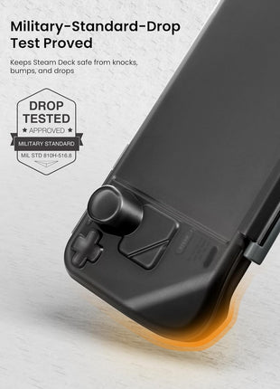 tomtoc Armor Slim Case for Steam Deck/OLED with Military Grade Protection | Hard Shell Travel Case with Shock-Proof, Slim Space-Saving Design, Charging Convenience, Protective Cover for Daily Travel