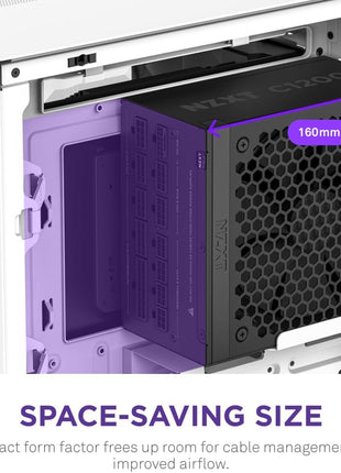 NZXT C1200 Gold ATX 3.1 - Fully Modular Low-Noise PC Gaming Power Supply - 1200 Watts - 80 Plus Gold - 12V-2x6 Connector - Zero Fan Mode - 100% Japanese Capacitors - Black