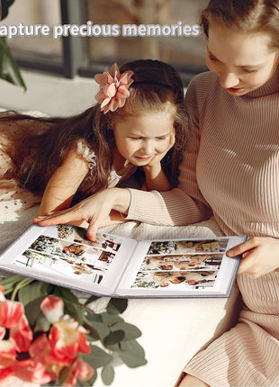 Artfeel Photo Album 4x6 with 300 Pockets,Slip-in Picture Albums,Linen Cover Memory Book with Front Window,White Page Vertical Photo Book for Wedding,Family,Anniversare,Baby,Vacation,Father's Day