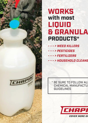 Chapin 1-Gallon Pump Sprayer, Easy Use for Home & Garden | Durable lightweight tank; ideal for weed control, plant care and cleaning with adjustable nozzle, long hose and easy pump