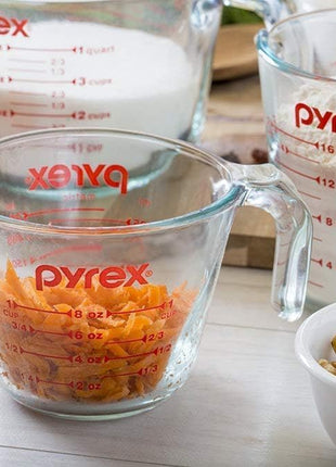 Pyrex Essentials (2-Pack) Glass Measuring Cups Set (1 & 2 Cup) | For prepping, baking and cooking, preheated oven, dishwasher, freezer, and microwave safe