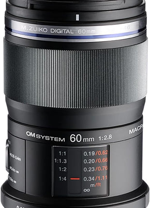 OM SYSTEM Olympus M.Zuiko Digital ED 60mm F2.8 Macro for Micro Four Thirds System Camera, Weather Sealed Design, Focus Limit Switch Bright