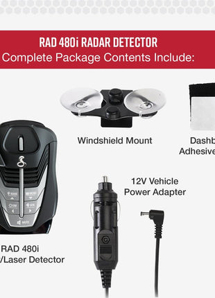 Cobra RAD 480i Laser Radar Detector – Long Range Detection, Bluetooth, Apple CarPlay and Android Auto Compatible, LaserEye Front and Rear Detection, Digital Signal Processing, Black