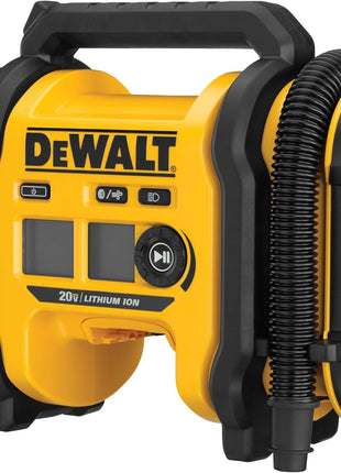 DEWALT Tire Inflator Portable Air Compressor 20V MAX, Car Air Pump with Automatic Shut Off, LED Light, Tool Only (DCC020IB)