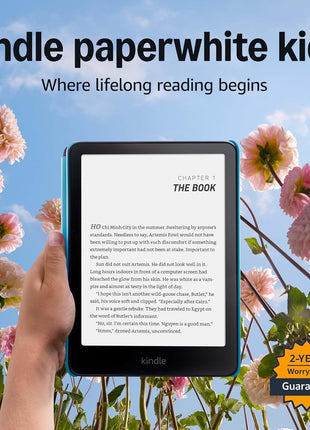 Amazon Kindle Paperwhite Kids 16GB (newest model) – larger 7" glare-free display – Kids read an average of 1+ hour per day with Kindle – Cyber City