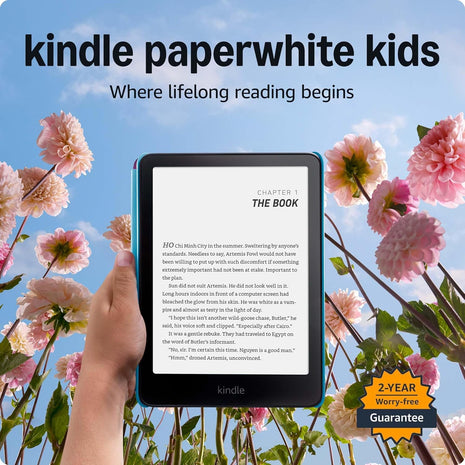 Amazon Kindle Paperwhite Kids 16GB (newest model) – larger 7" glare-free display – Kids read an average of 1+ hour per day with Kindle – Cyber City