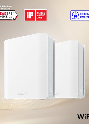 ASUS ZenWiFi BT6 WiFi 7 Mesh Router - Tri-Band, 5.8k sq. ft. x2 WAN (2 PK)