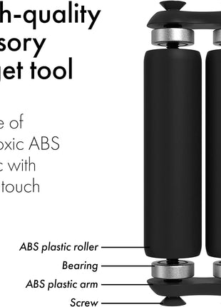 ONO Roller - Handheld Fidget Toy for Adults | Help Relieve Stress, Anxiety, Tension | Promotes Focus, Clarity | Compact, Portable Design (Black, Junior Size - ABS Plastic)