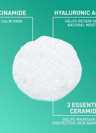 CeraVe Foaming Facial Cleanser, Face Wash for Oily Skin, 16fl oz | Skin Care with Hyaluronic Acid & Niacinamide, Makeup Remover, Daily Face Wash For Men & Women, Fragrance Free, Oil Control