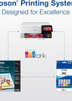 Epson 552 EcoTank Ink Ultra-high Capacity Bottle Yellow (T552420-S) Works with ET-8500, 8550