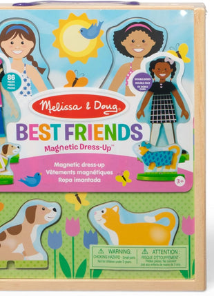 Melissa & Doug Best Friends Magnetic Dress-Up Wooden Dolls Pretend Play Set (78 pcs)
