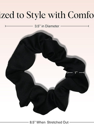Kitsch Satin Scrunchies for Women ??No Crease Hair Ties ??Soft Satin Hair Scrunchies for Girls ??Frizz Free, Gentle, Stylish Hair Accessories ??Black, 5 pcs