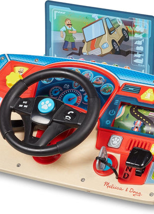 Melissa & Doug PAW Patrol Rescue Mission Wooden Dashboard Kids Activity Board, Toddler Sensory Toys, Pretend Play Driving Toy, PAW Patrol Toys for Kids Ages 3+