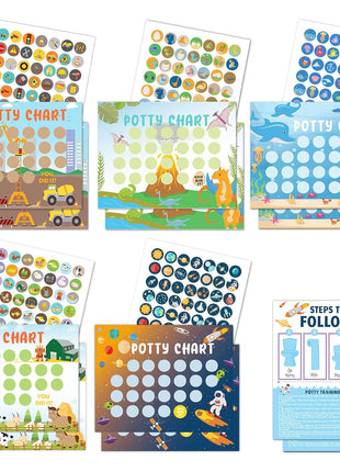 Potty Training Chart for Toddler Boys 17 PCS Potty Training Sticker Chart 5 Fun Styles Potty Reward Chart Toddler with Stickers Potty Chart Potty Sticker Chart
