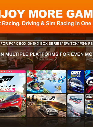 PXN V3 Pro Gaming Steering Wheel with Pedals | Dual Motor Vibration Feedback, Beginner Sim Racing Wheel for PC, PS4, Xbox Series S, Xbox Series X, Xbox One and Switch