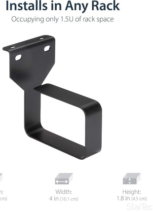 StarTech 1.5U Multi-Directional Vertical 2.4 x 3.9in (6 x 10cm) Server Rack Cable Management D-Ring Hook; Network Rack-Mount Cord Organizer; Cable Manager for 19 inch and 10 inch Cabinets