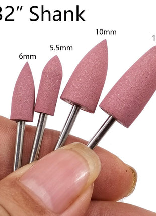Luo ke 28 Pcs Rubber Polishing Bits, 3/32'' Shank Assorted Grit Silicone Rubber Polishing Kits Jewelry Polish Set for Rotary Tools