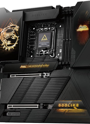 MSI MEG Z890 GODLIKE Gaming Desktop Motherboard - Intel Z890 Chipset - Socket LGA-1851 - Extended ATX - Core Ultra Processor Supported - 256 GB DDR5 SDRAM Maximum RAM - DIMM, UDIMM - 4 x Memory Slots
