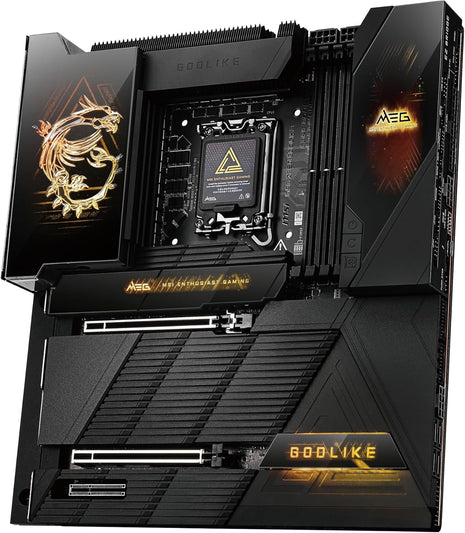 MSI MEG Z890 GODLIKE Gaming Desktop Motherboard - Intel Z890 Chipset - Socket LGA-1851 - Extended ATX - Core Ultra Processor Supported - 256 GB DDR5 SDRAM Maximum RAM - DIMM, UDIMM - 4 x Memory Slots