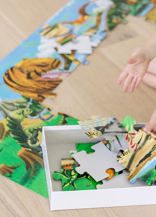 Melissa & Doug Land of Dinosaurs Floor Puzzle, 48 pc Jumbo Jigsaw Puzzle, Educational Screen Free Activity for Toddler, Preschoolers and Kids Ages 3+ (4 feet Long) - FSC Certified (Pack of 6)