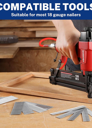 WORKPRO 18 Gauge Brad Nails, 2'',1-1/2'',1-1/4'', 3/4''Brad Nails | 6000 Count, Pneumatic & Electric Nailers, Strong Fastening, Wood Trim, Cabinet Assembly, Furniture Repair, DIY Projects