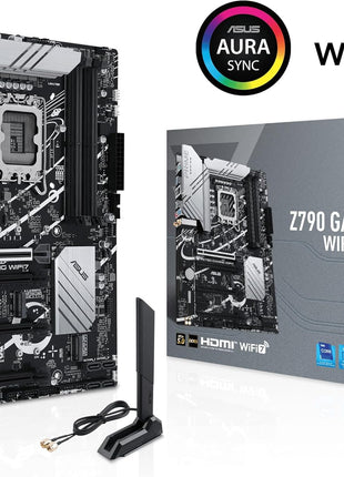 ASUS Z790 GAMING WIFI7 (LGA 1700) ATX motherboard with PCIe 5.0, three M.2 slots, 14+1 DrMOS, DDR5, Realtek 1Gb LAN, HDMI TM, USB 3.2 Gen 2x2 Type-C, front USB 3.2 Gen 1 Type-C, Thunderbolt, Aura Sync