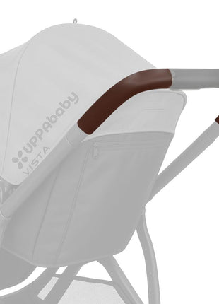 PROTEC TIF | Dark Brown Synthetic Leather Handlebar Covers Compatible with UPPAbaby Vista (V2 & V3, 2019-2020) – Premium Protective Grip Sleeves, Durable & Scratch-Resistant
