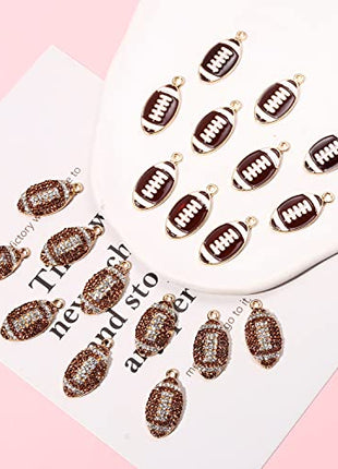 20PCS Sports Charms Enamel Basketball Baseball Pendant Charms for Jewelry Making Rhinestone Ball Game Softball Charms for Necklace Bracelet Earrings DIY Crafts