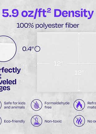 Acoustic Panels 12-Pack Soundproof Wall Panels 12"X12"X0.4" Sound Panels High Density Sound Dampening Panels - [White Square]