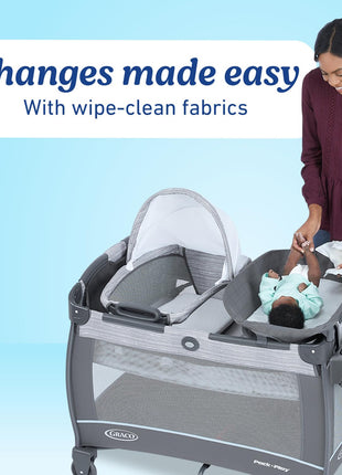 Graco Pack 'n Play Close2Baby Bassinet Playard Features Portable Bassinet Diaper Changer and More, Derby
