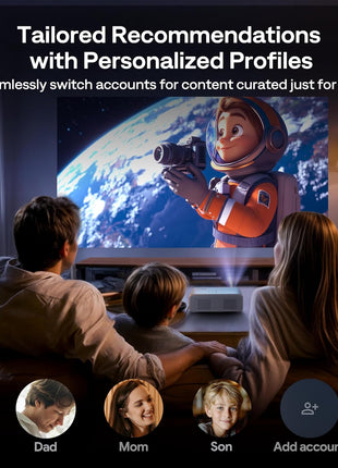 Aurzen EAZZE D1G 4K Supported Google TV Smart Projector with WiFi & Bluetooth, Auto Focus & Keystone, Dolby Audio, Zoom, Movie, Portable Mini Projector for Home & Outdoor Use