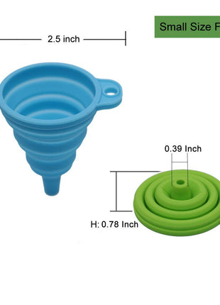KongNai Kitchen Funnel Set 4 Pack, Small and Large, Kitchen Gadgets Accessories Foldable Silicone Collapsible Funnels for Filling Water Bottle Liquid Transfer Food Grade