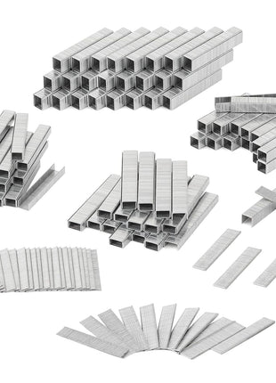 SHALL Heavy Duty T50 Staples and 18GA Brad Nails Combo Kit, 8000-Count, Four Sizes of T50 Staples for Staple Gun Including 1/4, 5/16, 3/8, 1/2 Inch and Two Sizes of Brad Nails Including 1/2, 9/16 Inch