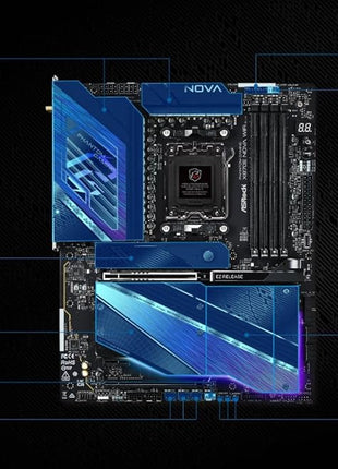 ASRock Phantom Gaming X870E Nova WiFi Socket AM5 AMD Ryzen X870 DDR5 DIMMs 8200 MHz 256 GB ATX Motherboard USB4