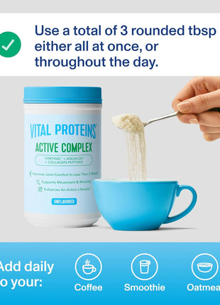 Vital Proteins Active Complex, 20g Collagen Peptides, 10.37oz | 20g Collagen Peptides, Supports Joint Comfort, Movement & Mobility, Daily Supplement, 14 Servings