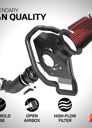 K&N Cold Air Intake System: High-Flow Air Filter, Increase Performance & Acceleration: Compatible with 1993-1997 Chevrolet/Pontiac: Camaro, Firebird, 57-3010-1