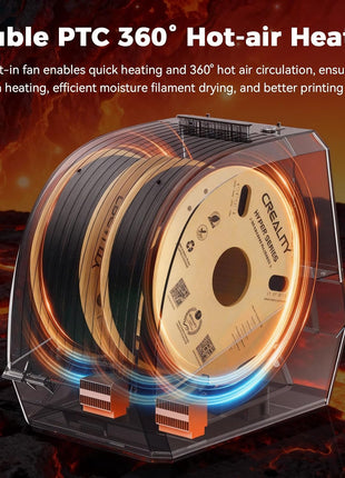 2026 New Official CREALITY Space Pi Filament Dryer Plus, 2 Spools Double 360° 160W PTC Fast Heating 3D Printer Filament Dryer Box, 4''LCD Touch Screen, One-Key Set Filament Drying for PLA PETG ABS TPU