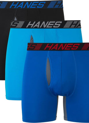 Hanes Men's Underwear Boxer Briefs Pack, 3-Pack, Total Support Pouch, Long or Short-Leg Boxer Briefs