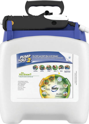 Roundup Weed and Grass Killer4 with Pump 'N Go 2 Sprayer, Use in and Around Flower Beds, Trees & More, 1.33 gal.