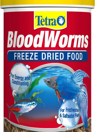 Tetra BloodWorms 0.25 Oz, Freeze-Dried Food for Freshwater and Saltwater Fish, Seafood (Pack of 1)