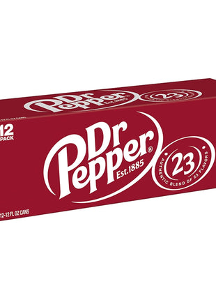 Dr Pepper Soda, 12 fl oz cans, 12 pack