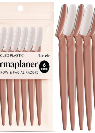 Kitsch Dermaplane Razor for Women Face – Face Razors for Women & Men, Eye Brow Razors & Face Shaver – Exfoliating Facial Razor & Dermaplaner as Skin Care Tool for Smoother Skin - Terracotta, 12 pcs
