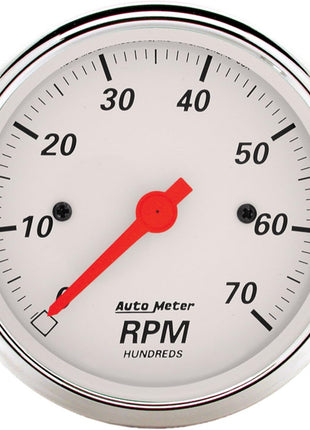 AUTO METER 1398 Arctic White Electric Tachometer 3.125 in.