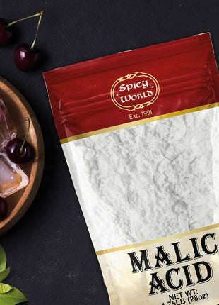Spicy World Malic Acid Powder 1.75 LB (28oz) - Food Grade, Crystals, Tart Flavor - 1 Pack Each