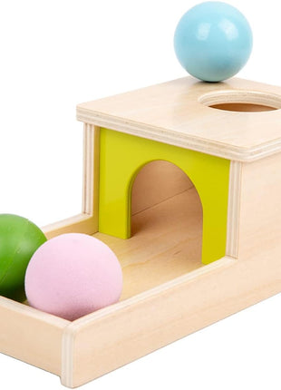 Adena Montessori Object Permanence Box with Tray Three Balls Montessori Toys for 6-12 Months Baby (Small Box -Typical)