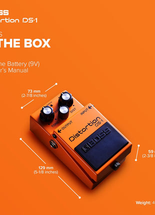 BOSS DS-1 Distortion | Compact Distortion Pedal | The Benchmark in Guitar Distortion | Hard-edged Attack & Smooth Sustain | Wide Tone Range